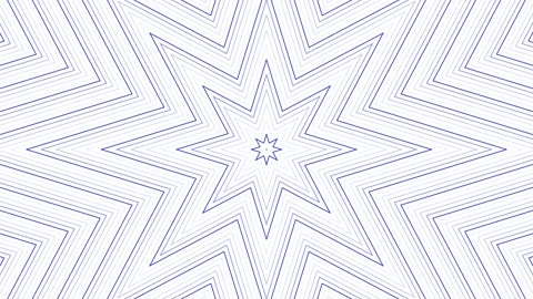 Blue slim octagonal star simple flat geometric on white background loop. St.. Stock Footage 228668035