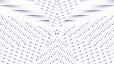 Blue slim pentagonal star simple flat geometric on white background loop. S.. Stock Footage 228532827