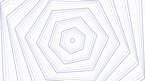 Blue slim spin hexagon star simple flat geometric on white background loop... Stock Footage 228811736