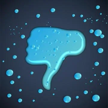 Blue slime dislike, vector Stock Illustration