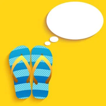 Blue slipper and speech bubble Stock Illustration