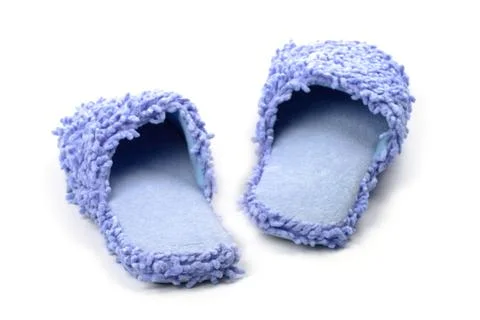 Blue slippers Stock Photos