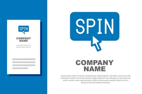 Blue Slot machine spin button icon isolated on white background. Logo design Stock Illustration