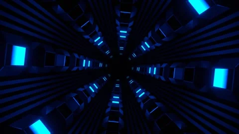 Blue Slow Strobe Type Rotation Tunnel Background VJ Loop in 4K Stock Footage 330726441