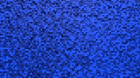 Blue small box cube random geometric background. Abstract square pixel mosaic Stock Illustration