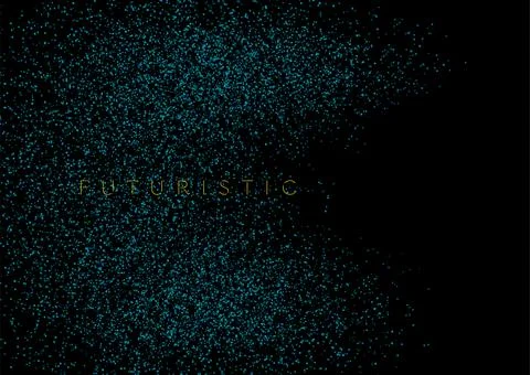Blue small shiny particles on black abstract background Stock Illustration