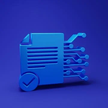 Blue Smart contract icon isolated on blue background. Blockchain technology.. Stockillustratie