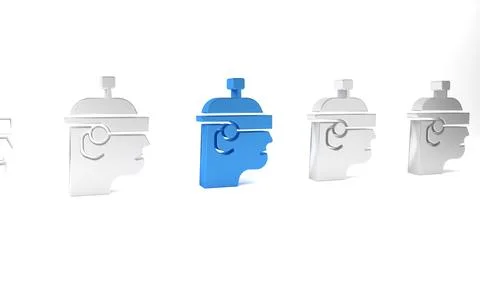 Blue Smart glasses mounted on spectacles icon isolated on white background... Stock Illustration
