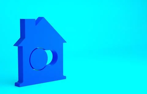 Blue Smart home icon isolated on blue background. Remote control. Minimalism  Ilustración de archivo