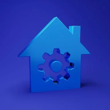 Blue Smart home settings icon isolated on blue background. Remote control. .. Stock Illustration