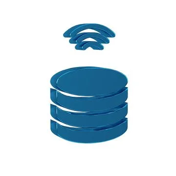 Blue Smart Server, Data, Web Hosting icon isolated on transparent backgroun.. Stock Illustration