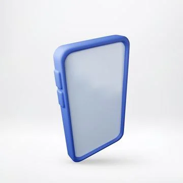 Blue smartphone 3d icon for mobile application Stock Illustration