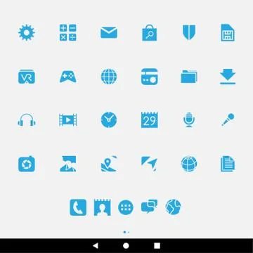Blue Smartphone Apps and Icons Stock Illustration