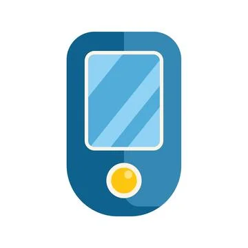 Blue smartphone displaying blank screen for mobile app interface Stock Illustration