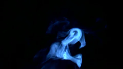 Blue smoke on black background. Stock Footage 6527178