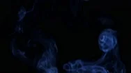 Blue Smoke On Black Background Stock Footage