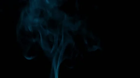 Blue Smoke on Black Background Stock Footage 68034145