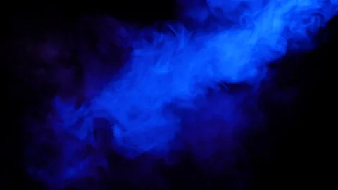 Blue smoke on a black background. Stock Footage 125263064