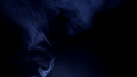Blue smoke on black background Stock Footage 126418288