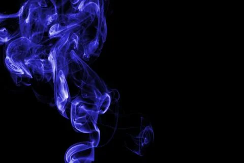 Blue smoke on black background Stock Illustration