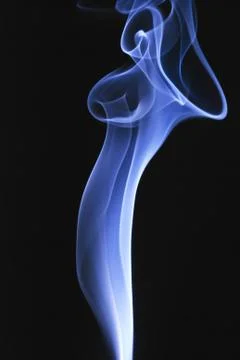 Blue smoke on black background Foto stock