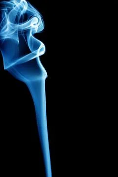 Blue smoke on black background Stock Photos