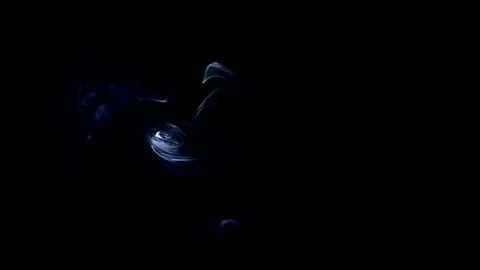 Blue smoke on a black background. Slow motion Video stock 264042500