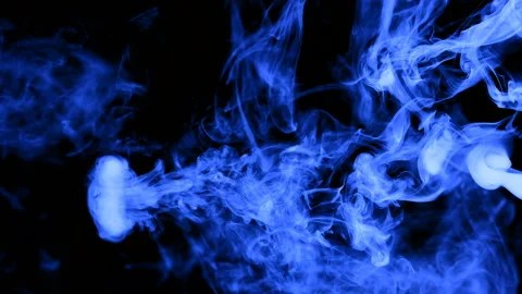 Blue smoke on black isolated background Video stock 102140949