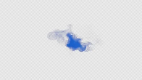 Blue Smoke Cloud in 4K with Alpha Channel on Transparent Background Stock Footage 304128569