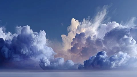 Blue smoke cloud mixing with white vapor in slow motion Video stock 316822883