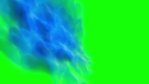 Blue smoke effect flowing on a bright green chroma key background Stock Footage 345305346