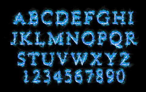 Blue smoke font Stock Illustration