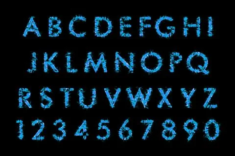 Blue smoke font Stock Illustration