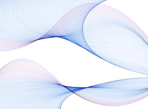 Blue smoke like object on solid white background. Stock Illustration