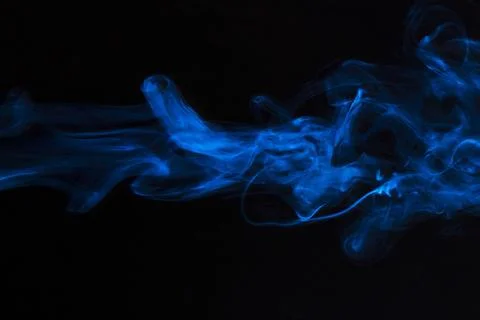 Blue smoke overlay texture movement black background. High quality beautifu.. Stock Photos