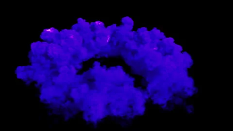 Blue smoke shockwave effect animation Video stock 263002372