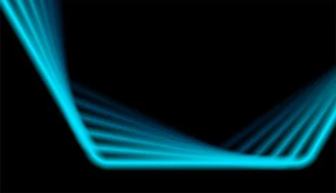 Blue smooth curved lines abstract hi-tech geometric background Stock Illustration