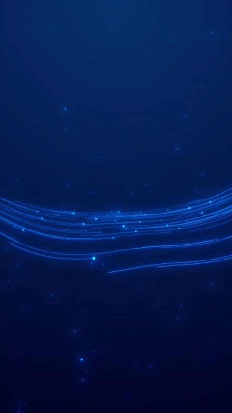 Blue smooth light wave background with flowing curved streaks, soft particle dot Stock Footage 340552589