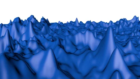 Blue smooth surface is rising in waves. abstract looped animation. 3d rendering Stock Footage 98709132