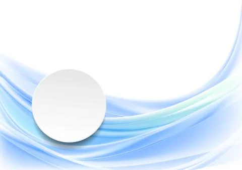 Blue smooth wavy background with blank circle 스톡 일러스트