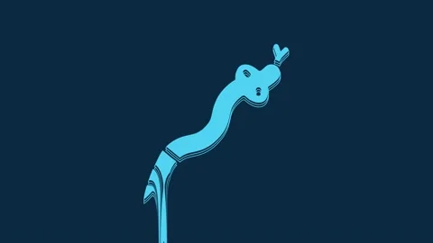Blue Snake icon isolated on blue background. 4K Video motion graphic animation Stock Footage 235789179