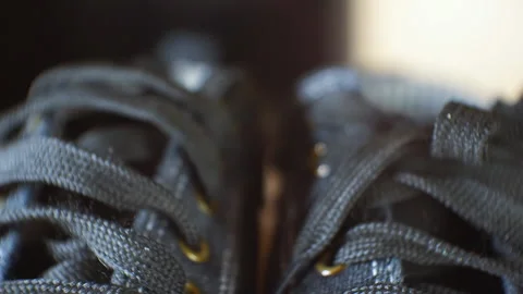 Blue sneakers close up. Stock Footage 105876932