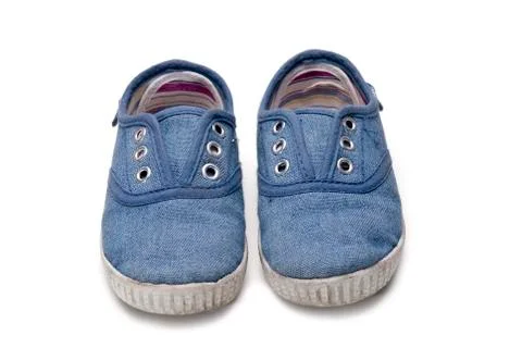 Blue sneakers. Stock Photos