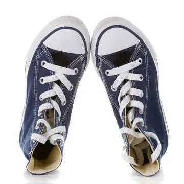 Blue sneakers Stock Photos