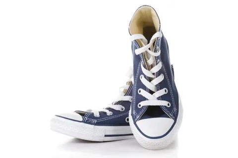 Blue sneakers Stock Photos