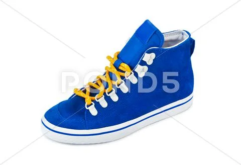 Blue sneakers Stock Photos