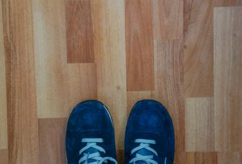 Blue sneakers Stock Photos