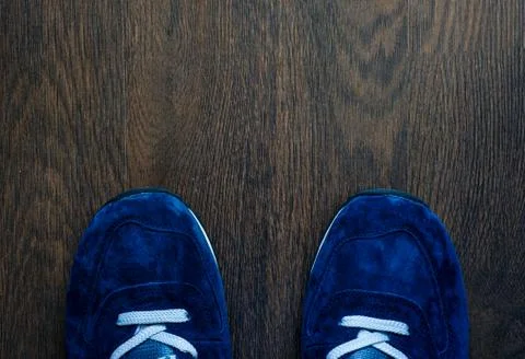 Blue sneakers Stock Photos