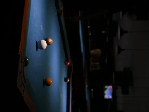 Blue Snooker Pub Table 写真素材