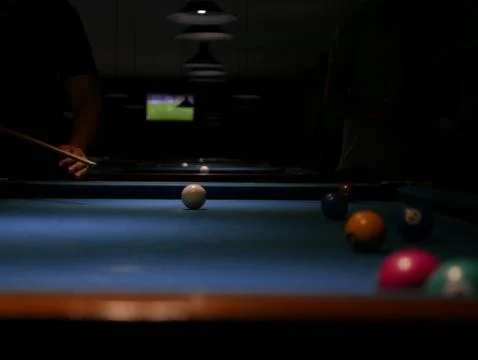 Blue Snooker Pub Table 写真素材